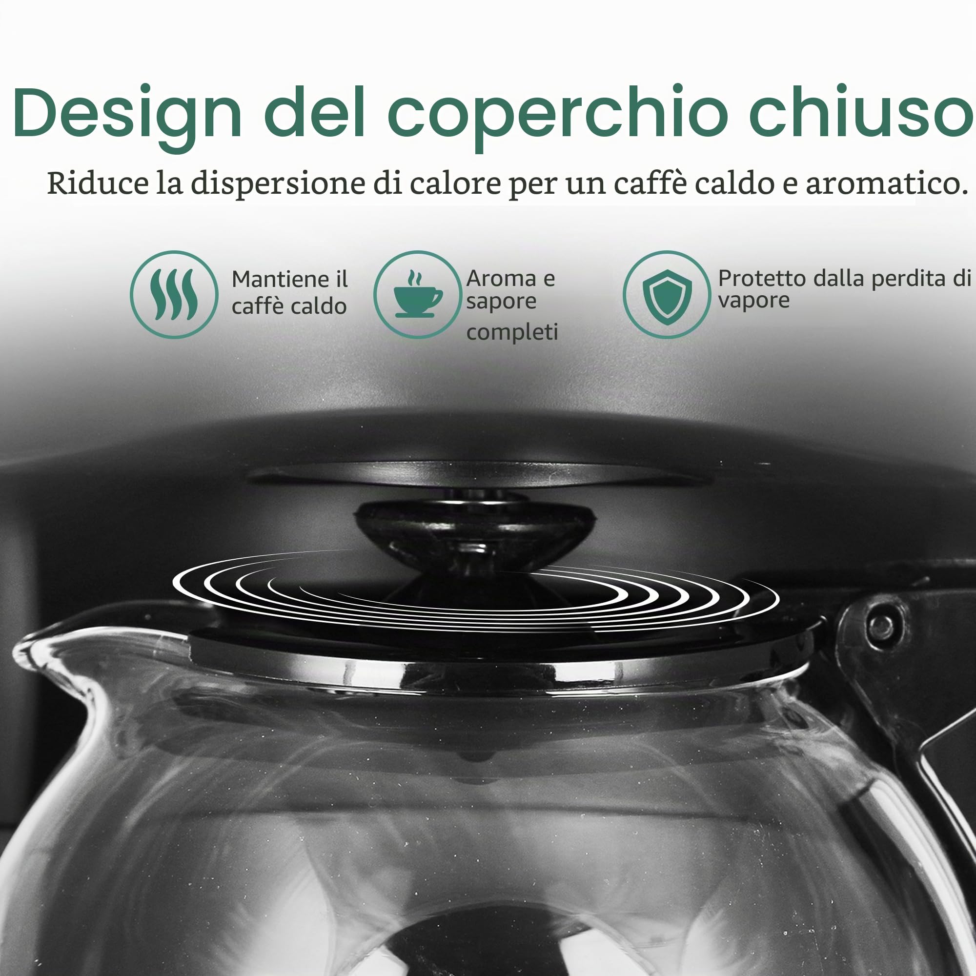 Emerio CME-116801 - Caffettiera in vetro da 0,6 l, per fino a 5 tazze di caffè fresco, filtro permanente rimovibile, funzione antigoccia, 40 minuti, spegnimento automatico, 600 Watt, senza BPA,