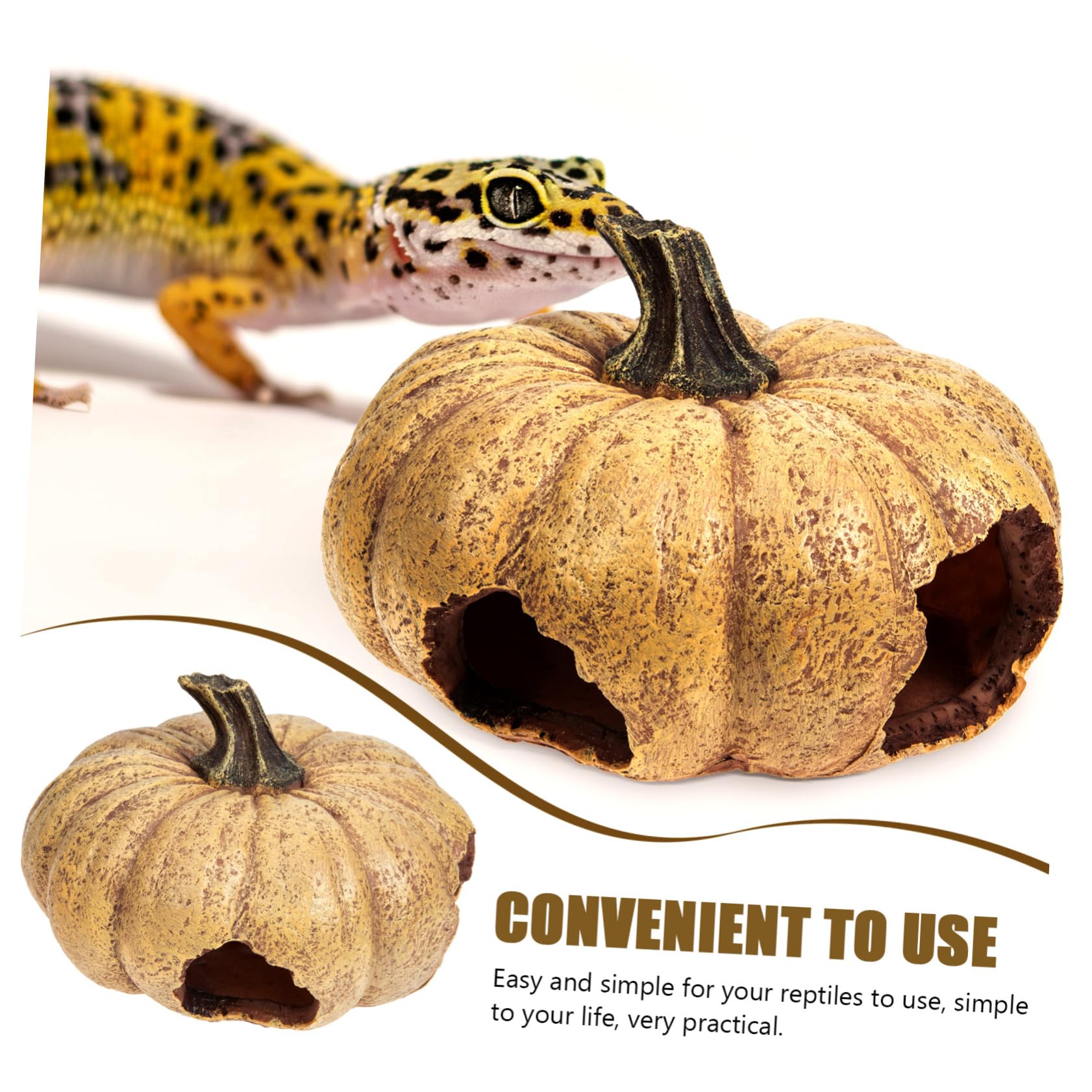 POPETPOP Nascondiglio Decorativo Per Rettili Forma Di Zucca Resistente All Usura Decorazione Delicata Per Terrario Accessori Per Rettili