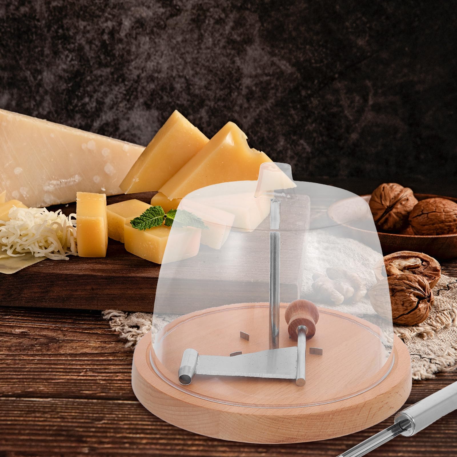 Operitacx Râpe à Fromage Manuelle en Acier Inoxydable avec Couvercle
