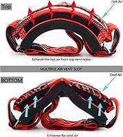 Vista 3 de Gafas de equitación para niños, adolescentes, jóvenes, ATV, motocicleta, esquí, snowboard, motocross