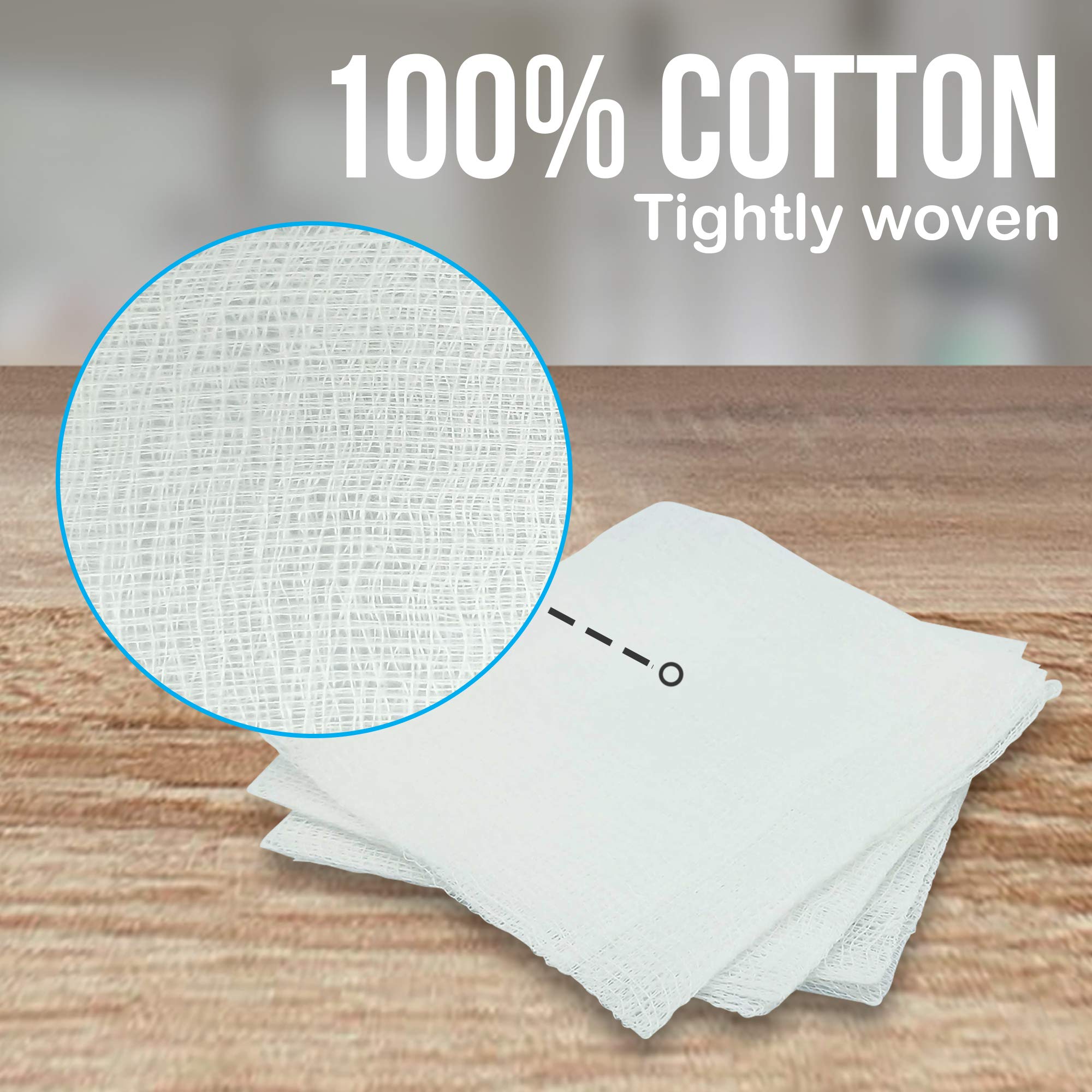 JJ CARE 2x2 Sterile Gauze Pads [Box of 100] 12Ply Cotton Gauze Pads