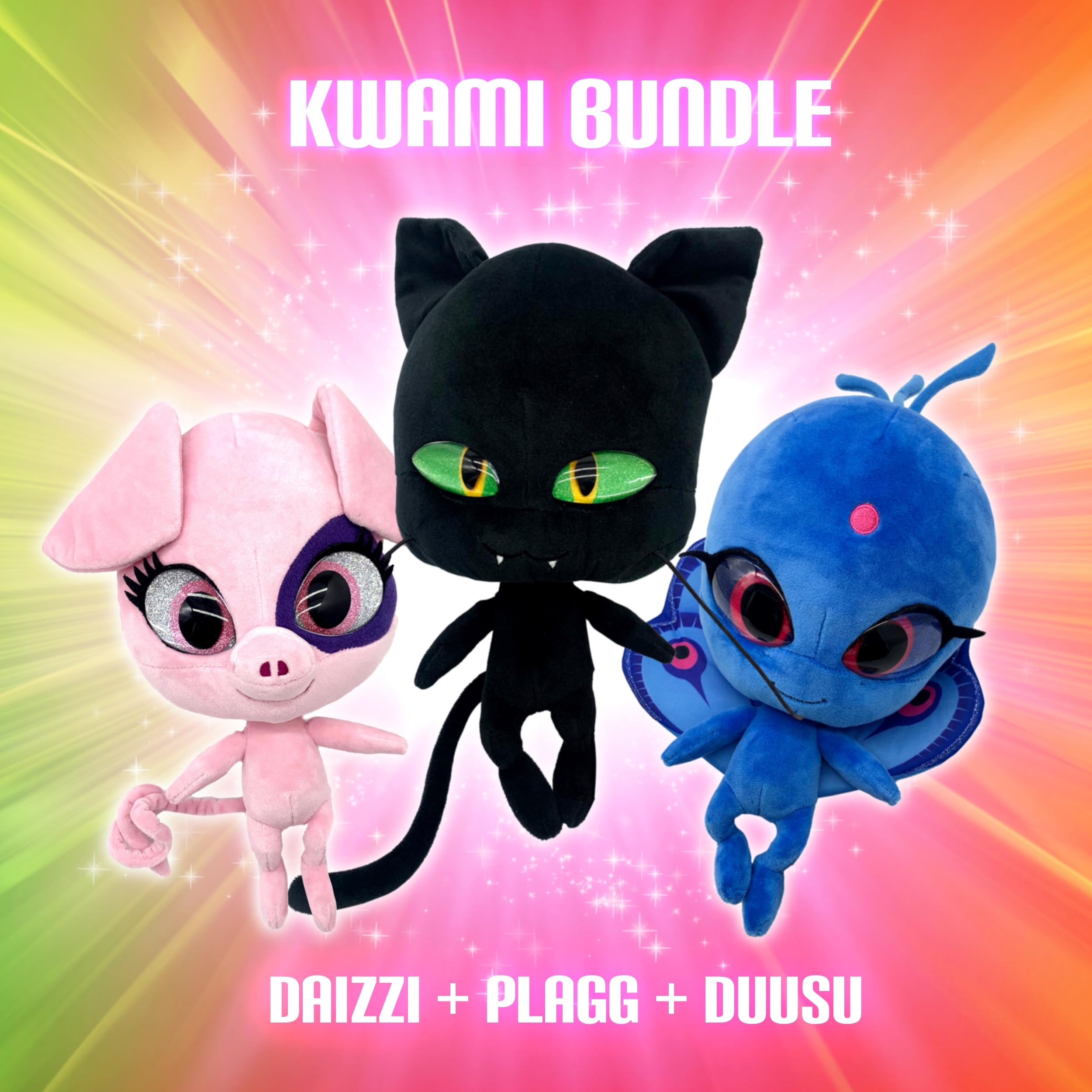 Peluche Miraculous Ladybug – Kwami Tikki 24 Cm, Super Doux, Yeux Résine Pailletés, Cadeau Idéal Pour Fans