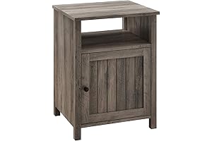 Walker Edison Grooved Door Wood Side Accent Table: Perfect Storage Solution