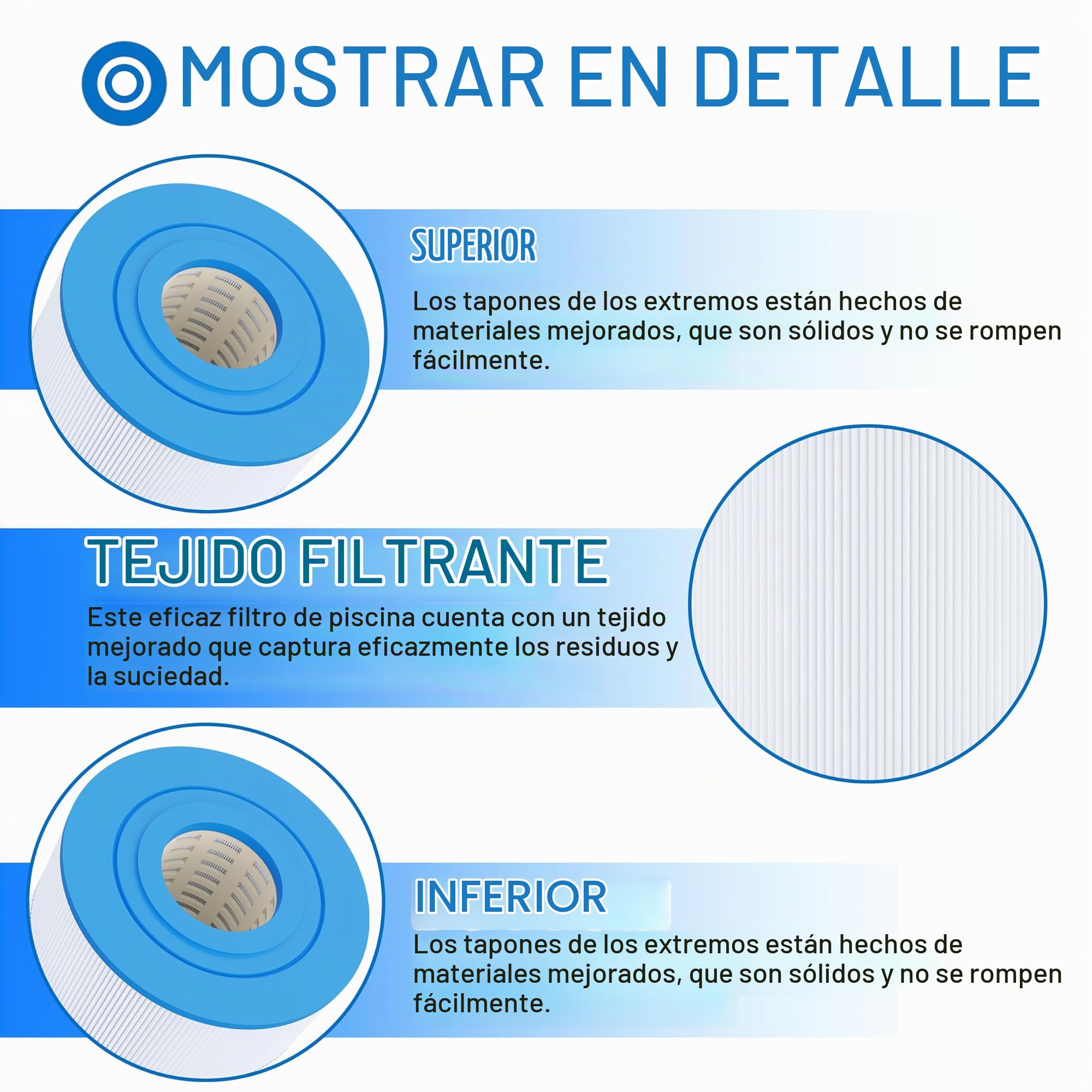 Cartucho de filtro para piscina compatible con Hayward CS150E, 1 unidad