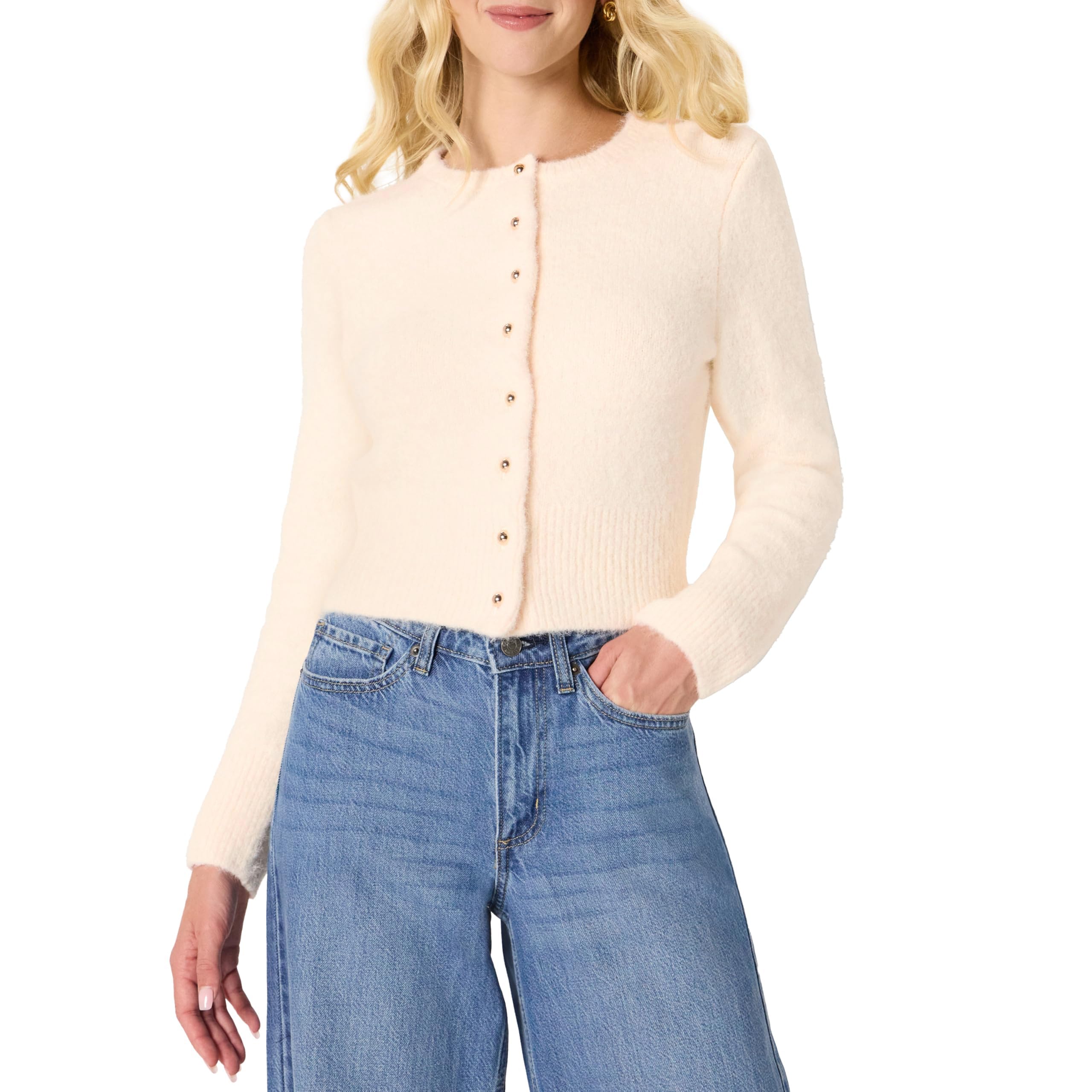 Amazon Essentials Demis Pick Womens Regular-Fit Faux Mohair Button-Down Cardigan