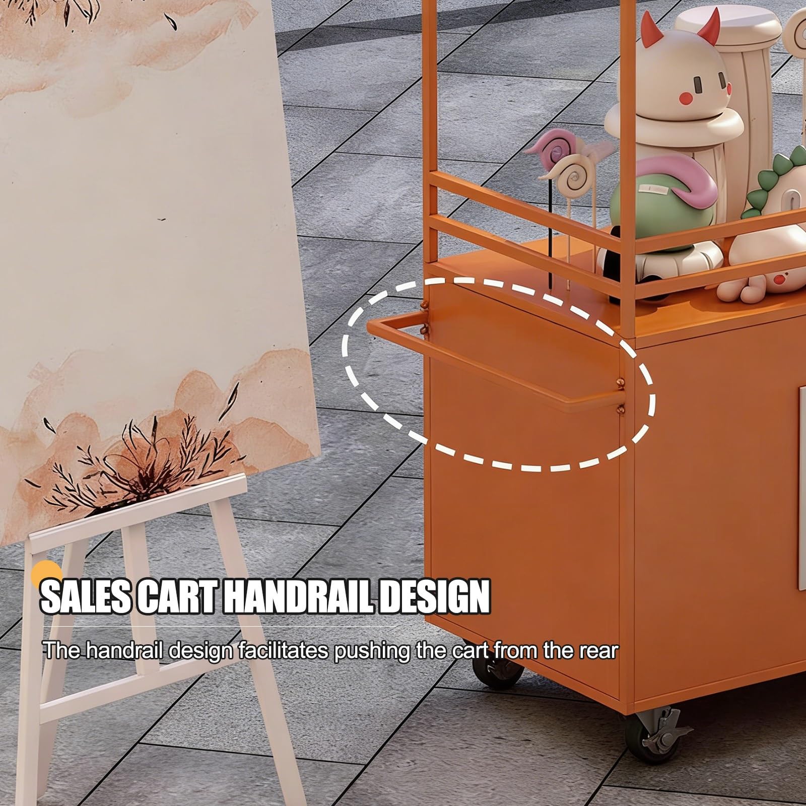 Carrello portatile per alimenti da esterno con tettuccio parasole, carrello da 120 cm per mercati e festival, carrello da pranzo mobile viola per attività di street food