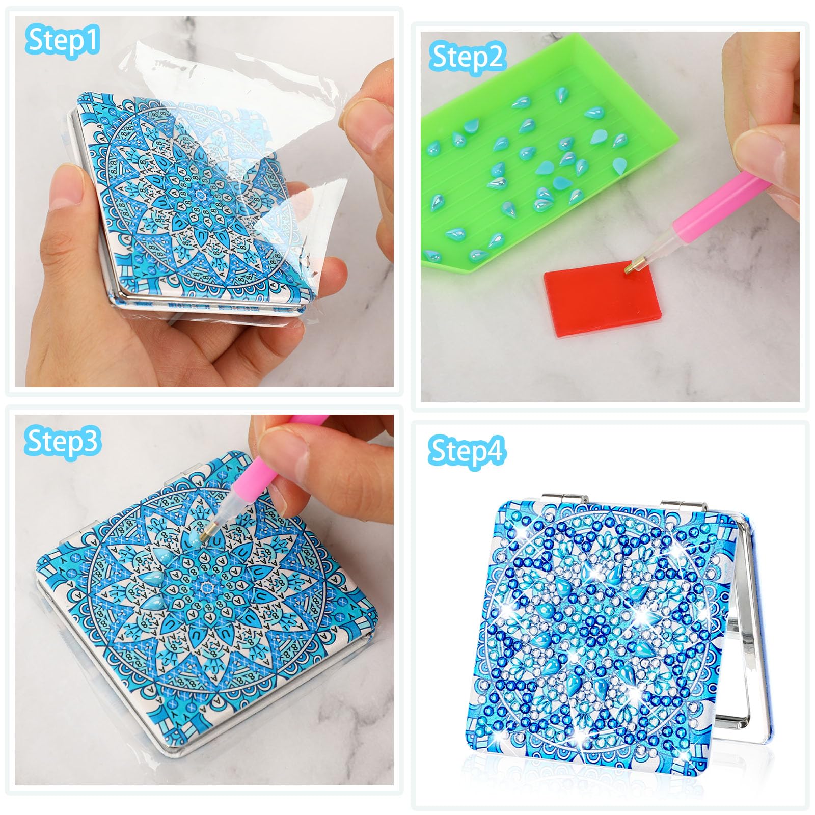 Amazon.co.jp: izerhfd(きさ) ダイヤモンドアート 鏡 キット 2個