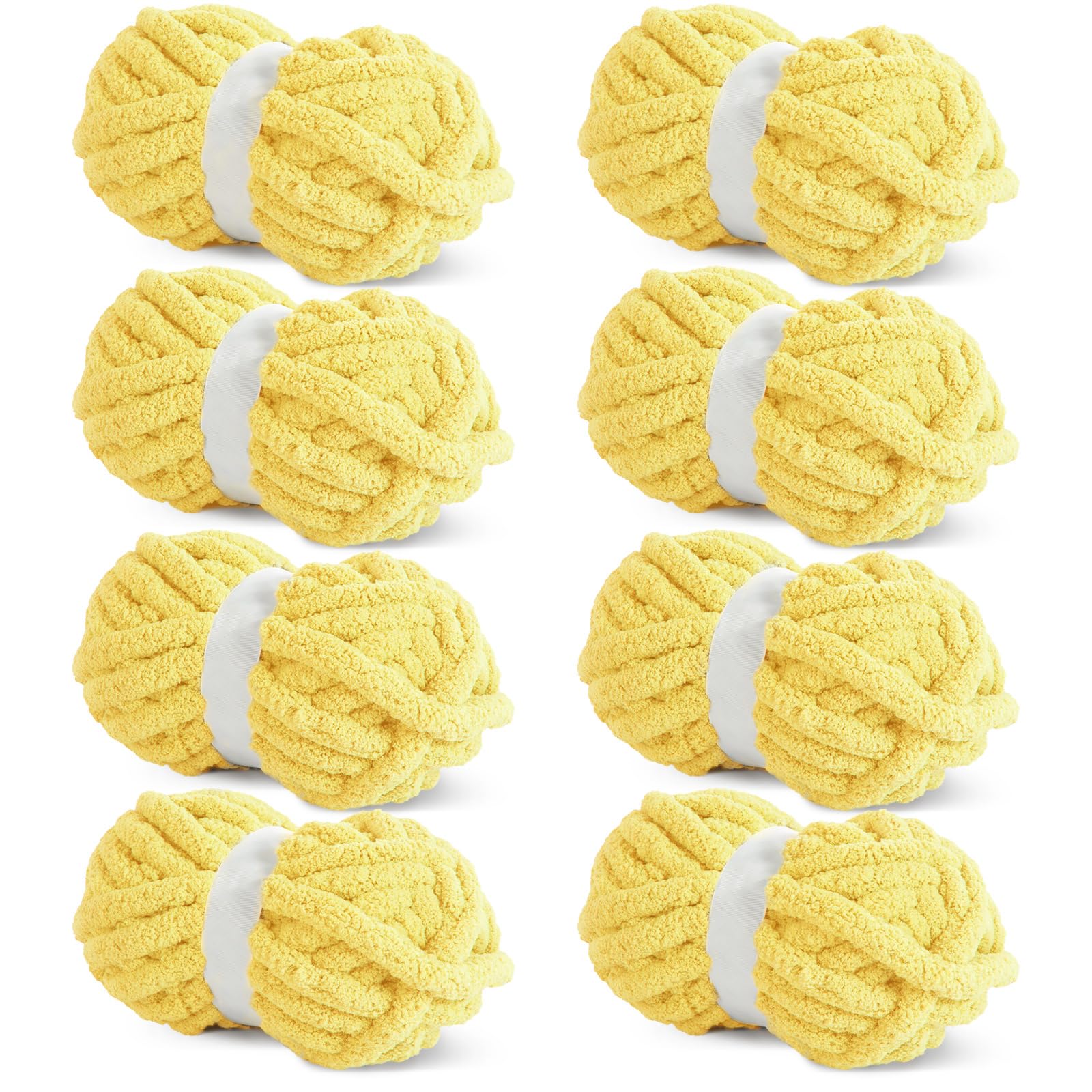 Hombys Buttercup Chunky Chenille Yarn for Crocheting & Knitting, Super Bulky, Soft Plush, 8 Jumbo Packs (27 yds, 8 oz Each) — image 1
