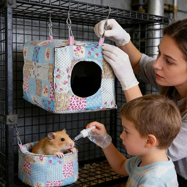 Foto 8 de 8 de MINGZE Hamaca para chinchilla de hámster de cerdo de Guinea hurón rata de animal pequeño, hamaca de lujo