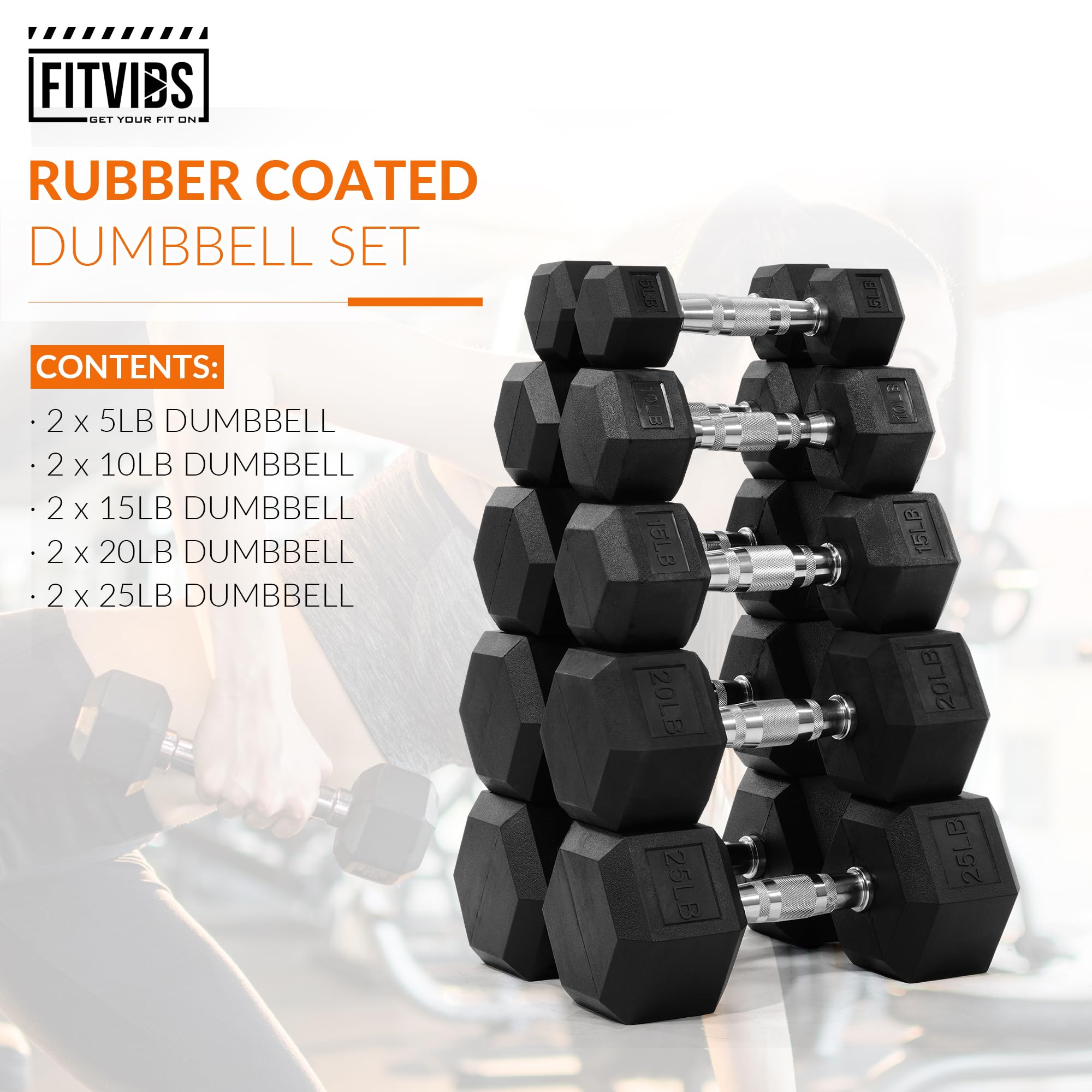 Fitvids Rubber Hex Dumbbell Set Review: Best for Full Body Strength ...