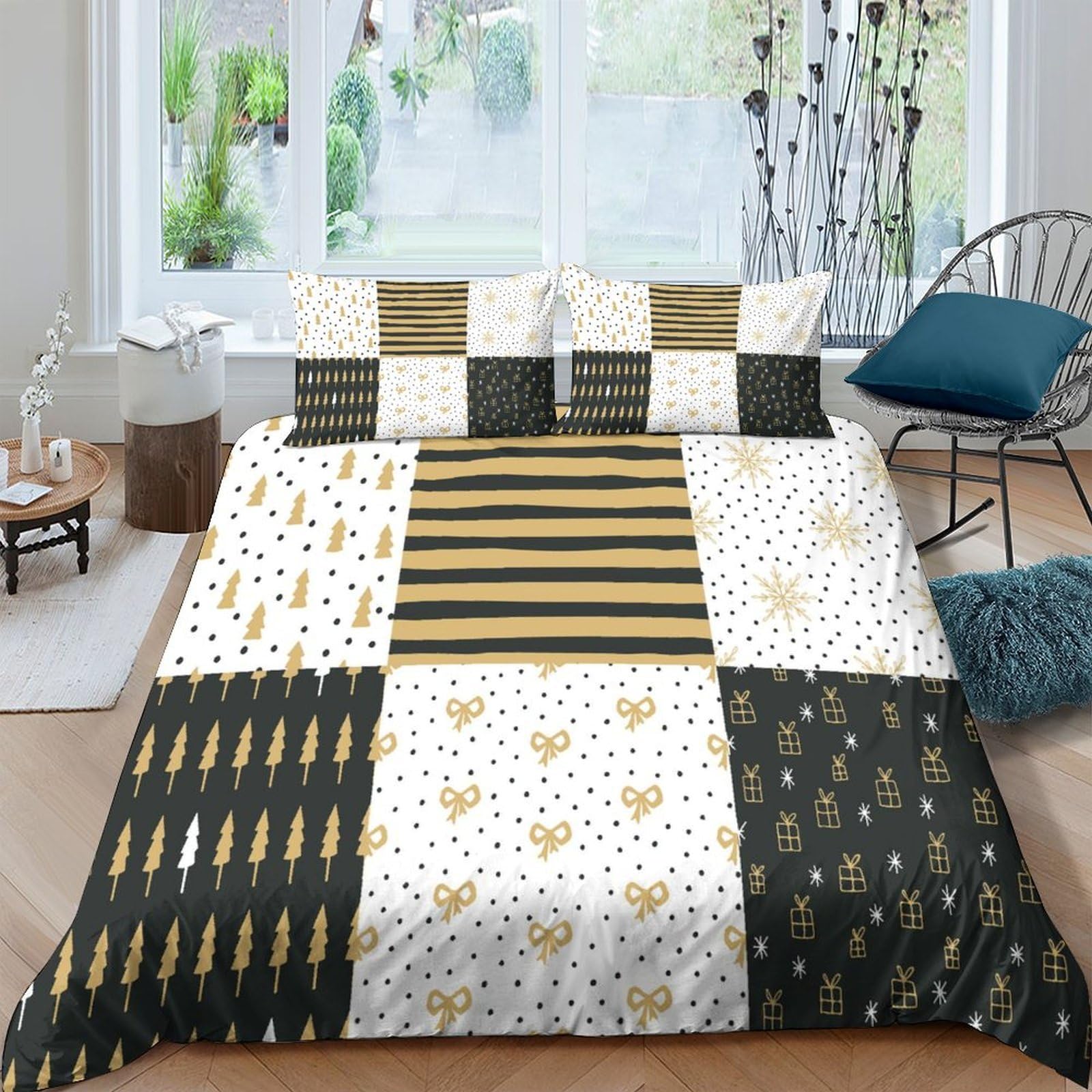 Ctjqhvkz Style-4 3D Printed Geometric Patchwork Fitted Sheet Microfiber Soft Breathable Abstract Stripe Bed Cover For Bedroom Guestroom Mattress Protection Single（135X200cm）