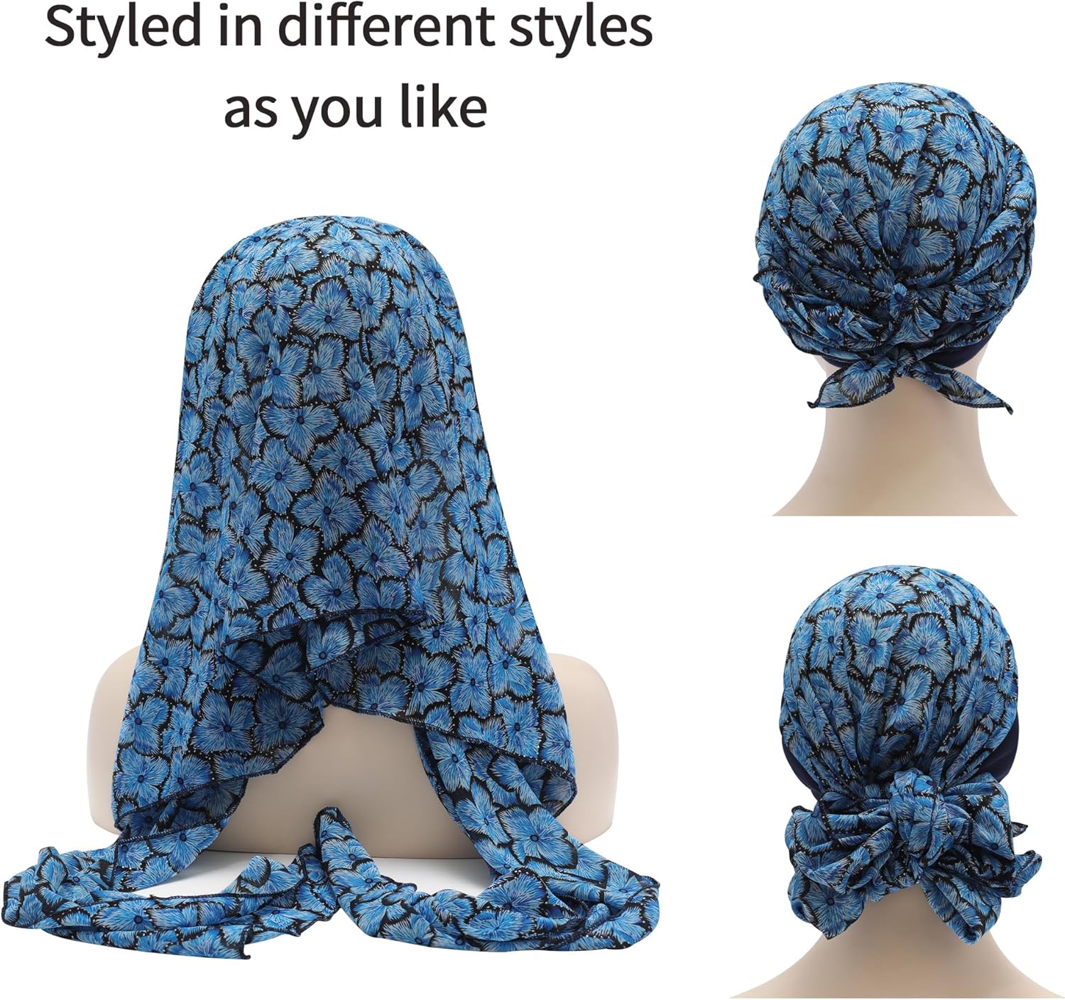 ZLYC Chemo Headwear Head Scarf Headwraps Long Head Covering Lightweight Beanie for Women - Image 4