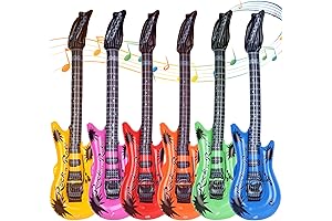 FUTUREPLUSX Inflatable Fireworks Guitars for Groovy 80s Parties (12 Pack)
