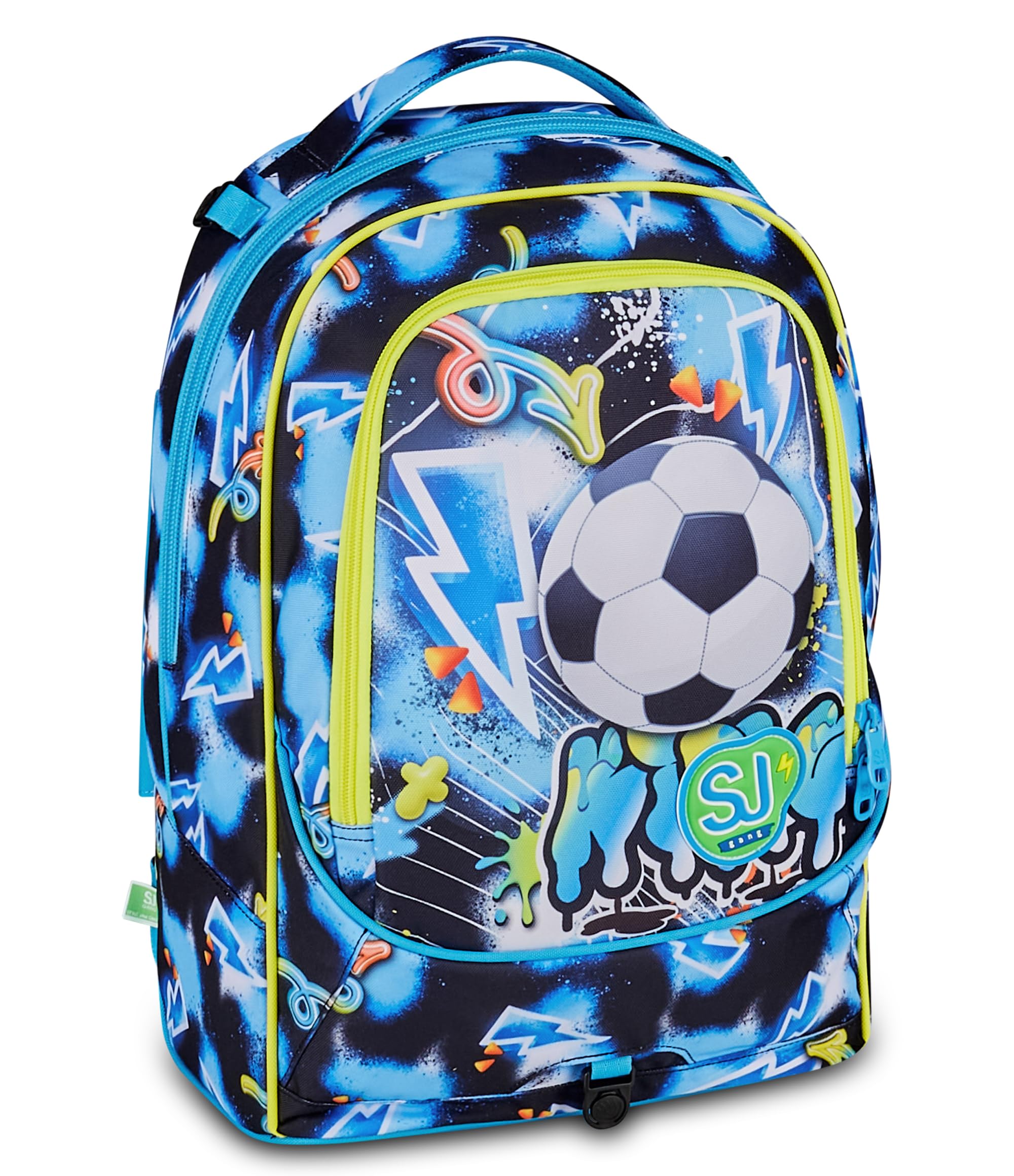 SJ GANG STYLE JAM GANG Trolley Jack 8 ruote GLOWGAME, Blu, 34L, Scomponibile, Cross-over System, 3 in 1, Spallacci a scomparsa, Tasca portaborraccia, Barra regolabile, Scuola elementare, Bambino