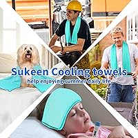 Vista 6 de Sukeen [4 unidades] Toalla de refrigeración (40 x 12 pulgadas), toalla de microfibra suave transpirable para yoga, deporte, correr, gimnasio