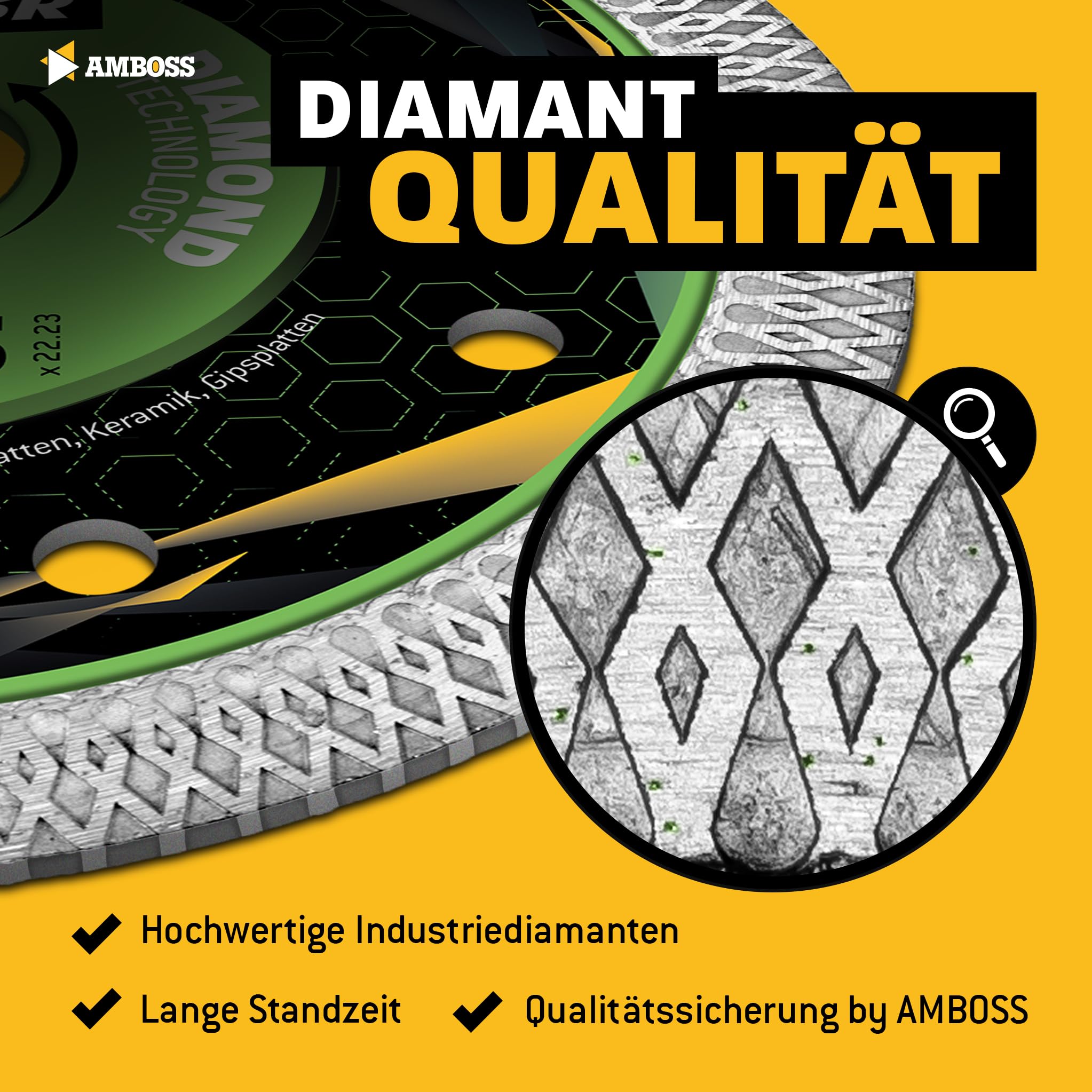 Anvil FLS 23R - bardzo cienka diamentowa tarcza tnąca (1,8 mm) | Ø 180 mm x 25,4 mm - płytki/bardzo twarda gres/twardy granit/ceramika | Wysokość segmentu: 10 mm