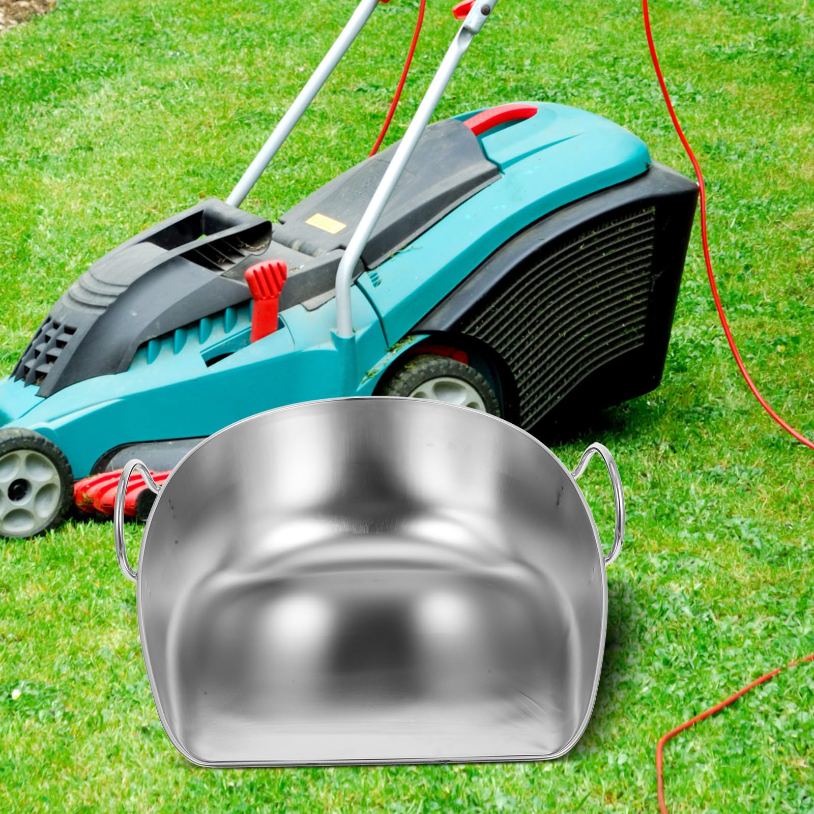 Recogedor Versátil de Acero Inoxidable de Basura Grande Mango Resistente para Limpieza en Hogares y Entornos Agrícolas, Adecuado para Residuos y Cosechas