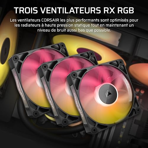 Corsair iCUE LINK TITAN 360 RX RGB Liquid CPU Cooler – 360mm AIO – 3x RX120 RGB Fans Included – Fits Intel LGA 1851/1700, AMD AM5/AM4 – iCUE LINK System Hub Included – Black - 3