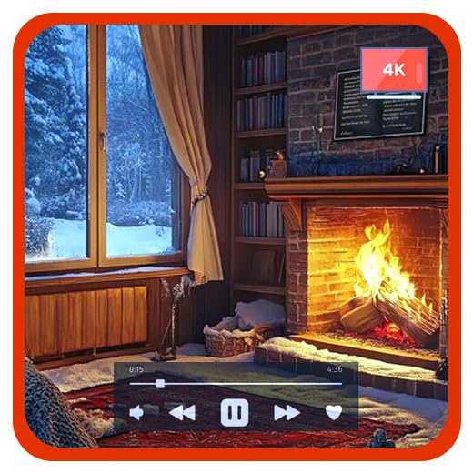 Acogedora cabaña de lluvia: suave luz de chimenea y relajantes sonidos de lluvia con temporizador para dormir