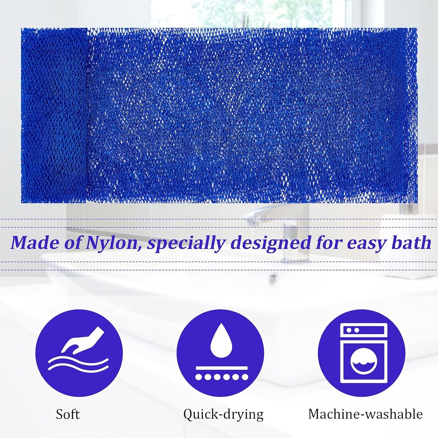 2 Pieces African Net African Body Exfoliating Net African Net Sponge Bath Exfoliating Shower Body Scrubber Back Scrubber Skin Smoother for Daily Use or Stocking Stuffer (Blue) : Beauty & Personal Care