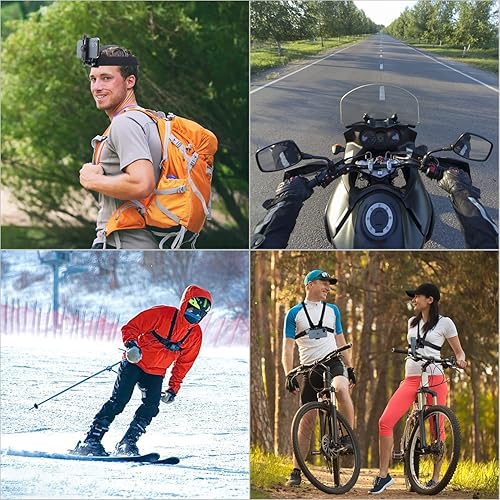 Miniatura 4 de Haoyou Kit de arnés de montaje en correa de pecho y correa para la cabeza para VLOGPOV Soporte de teléfono compatible con iPhone, Samsung, Google y