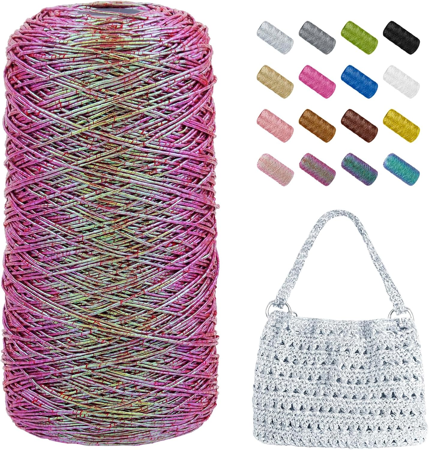 Fil Métallique Brillant Pour Crochet - 1mm X 480m - 18 Couleurs - Pour Sacs, Paniers, Décorations, DIY