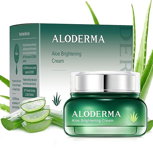 ALODERMA Crema iluminadora con aloe vera 80 orgánico hecha en 12 horas de cosecha refina la textura de la piel iguala el tono de la piel disminuye