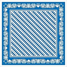 Sovie HORECA Tischdecke Bavaria 80 x 80 cm, 20 Stück, Linclass® Airlaid, Design: Blau-Weißes Rautenmuster mit Ornamentbordüre – Einweg-Tischdecken für Oktoberfest & Events