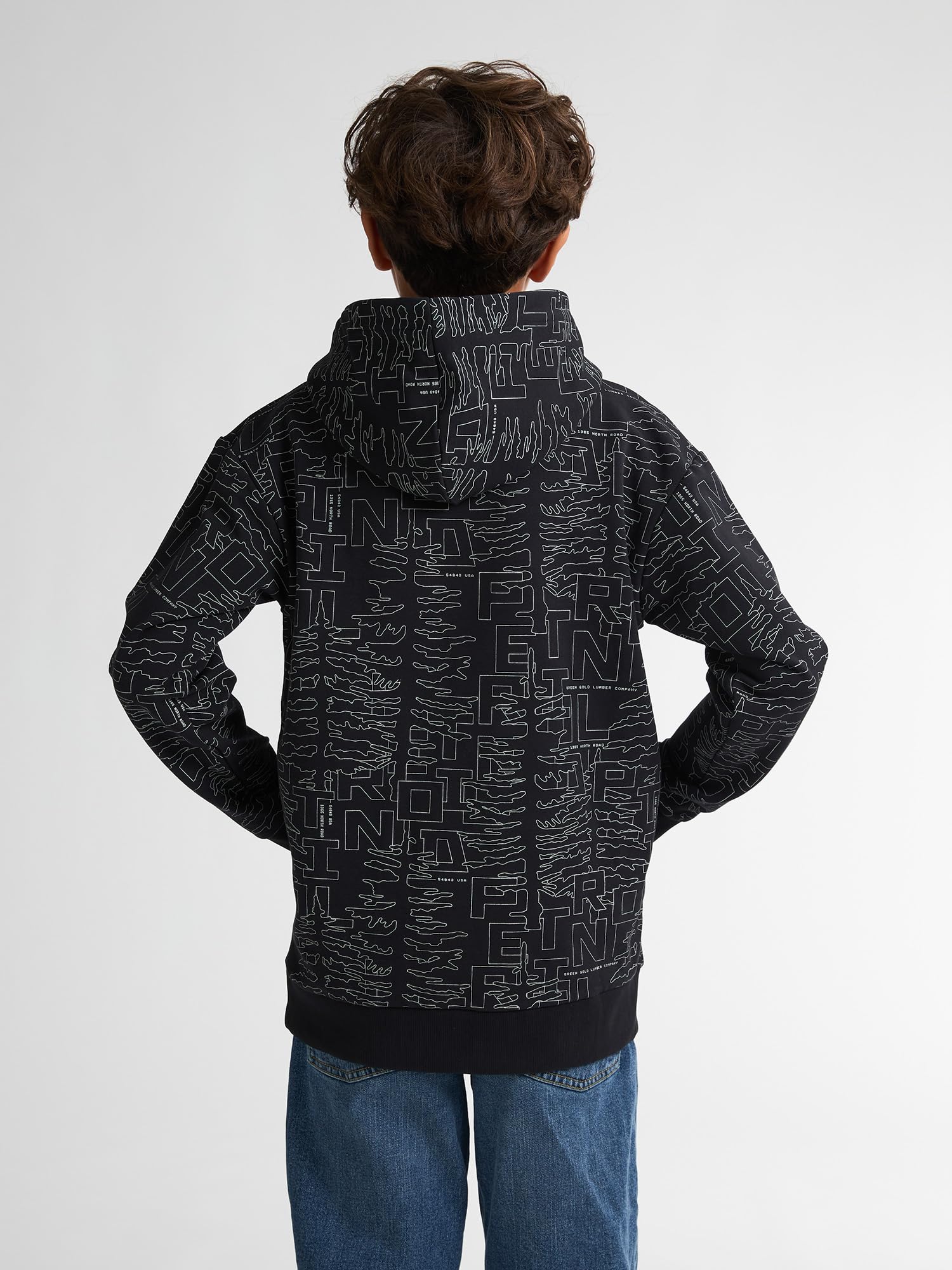 Petrol Industries - All-Over Print Hoodie Blue Ridge