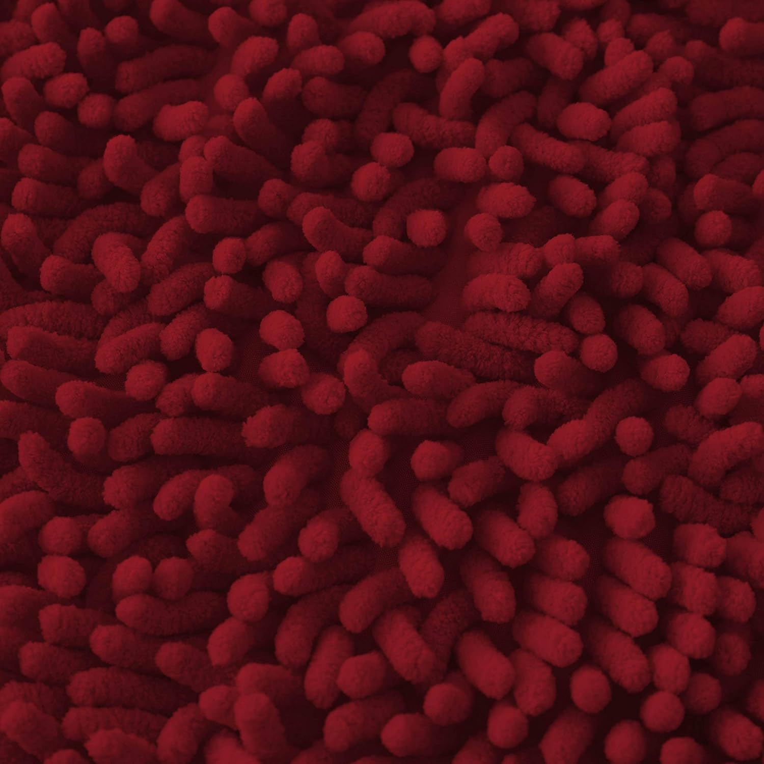 GAVENO CAVAILIA Ultra Soft 2 Piece Loop Bath Mat Anti Slip Pedestal Set, Extra Absorbent 100% Microfiber Chenille Bathroom Toilet Rug, Regular (50x80, 50x40 cm), Deep Red - Image 5