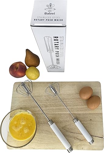 Miniatura 2 de Balevi Batidor de acero inoxidable - Batidor manual fácil de usar y batidor de émbolo - Hacer espuma, espuma y crema batida - Batidor de huevos