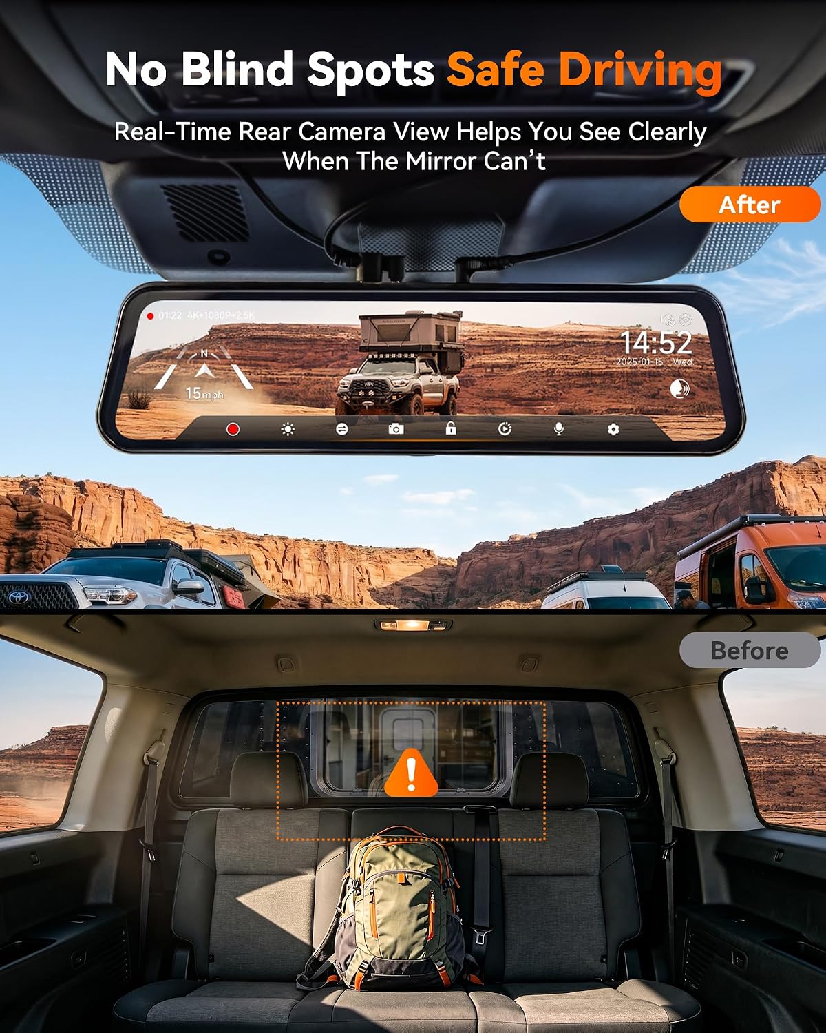 WOLFBOX 6-Pin Threaded Rear Camera Extension Cable 10ft, G900 PRO/TriPro | Threaded 6-Pin IP67 Connector, 10ft/3m, Plug-and-Play, for G900 PRO/TriPro Threaded Version, Truck Camper, Pickup & RV