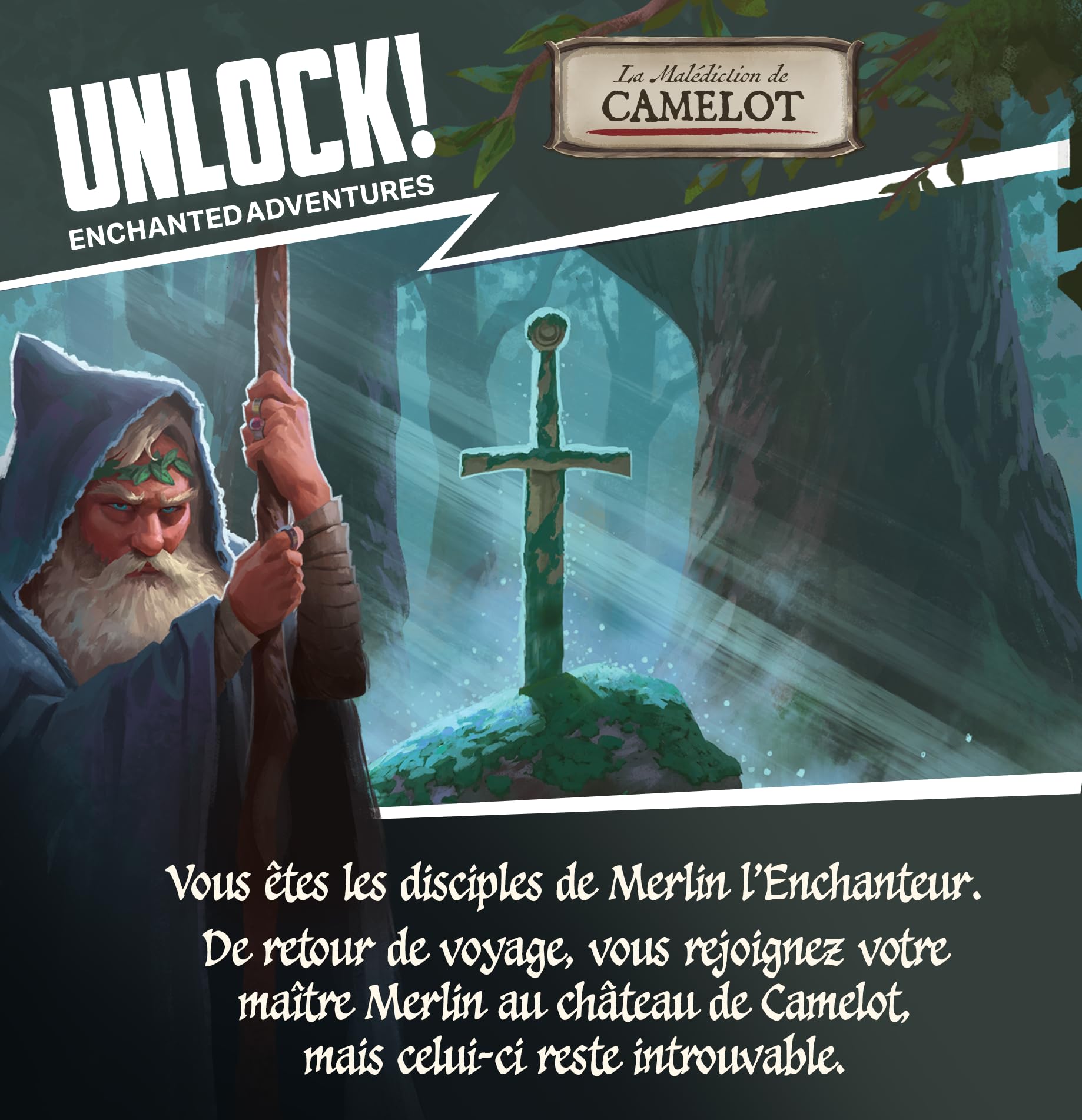 Asmodee - Unlock! Enchanted Adventures - Space Cowboys - Jeux de société - Jeu d'escape Game coopératif - 3 Aventures inédites - Dès 10 Ans - 1 à 6 Joueurs - 60 Min - Version Française
