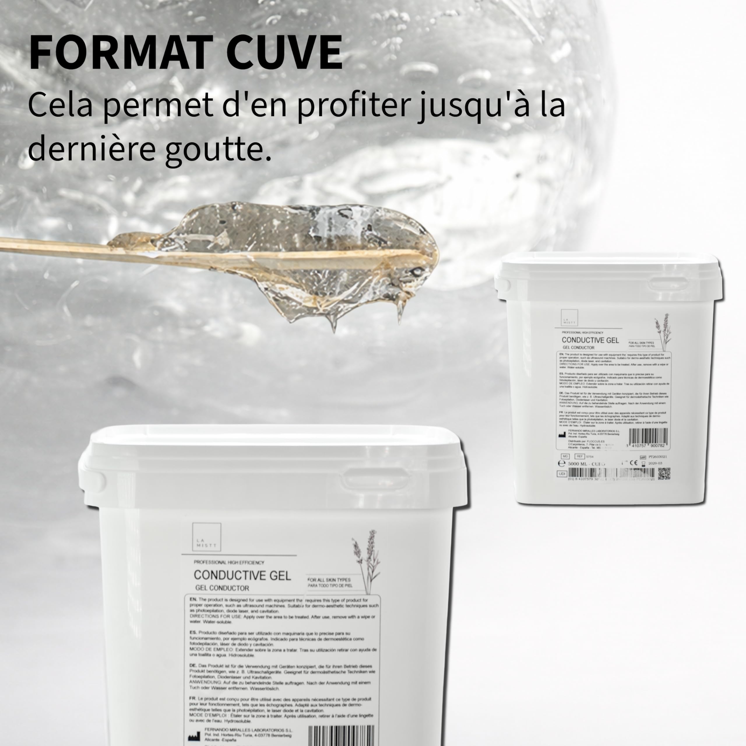 MUNTRADE LA MISTT Gel Conducteur Ultrason Cube | Gel Échographie, Radiofréquence, Cavitation, IPL et Laser | Haute Conductivité | Usage Professionnel Médical et Esthétique