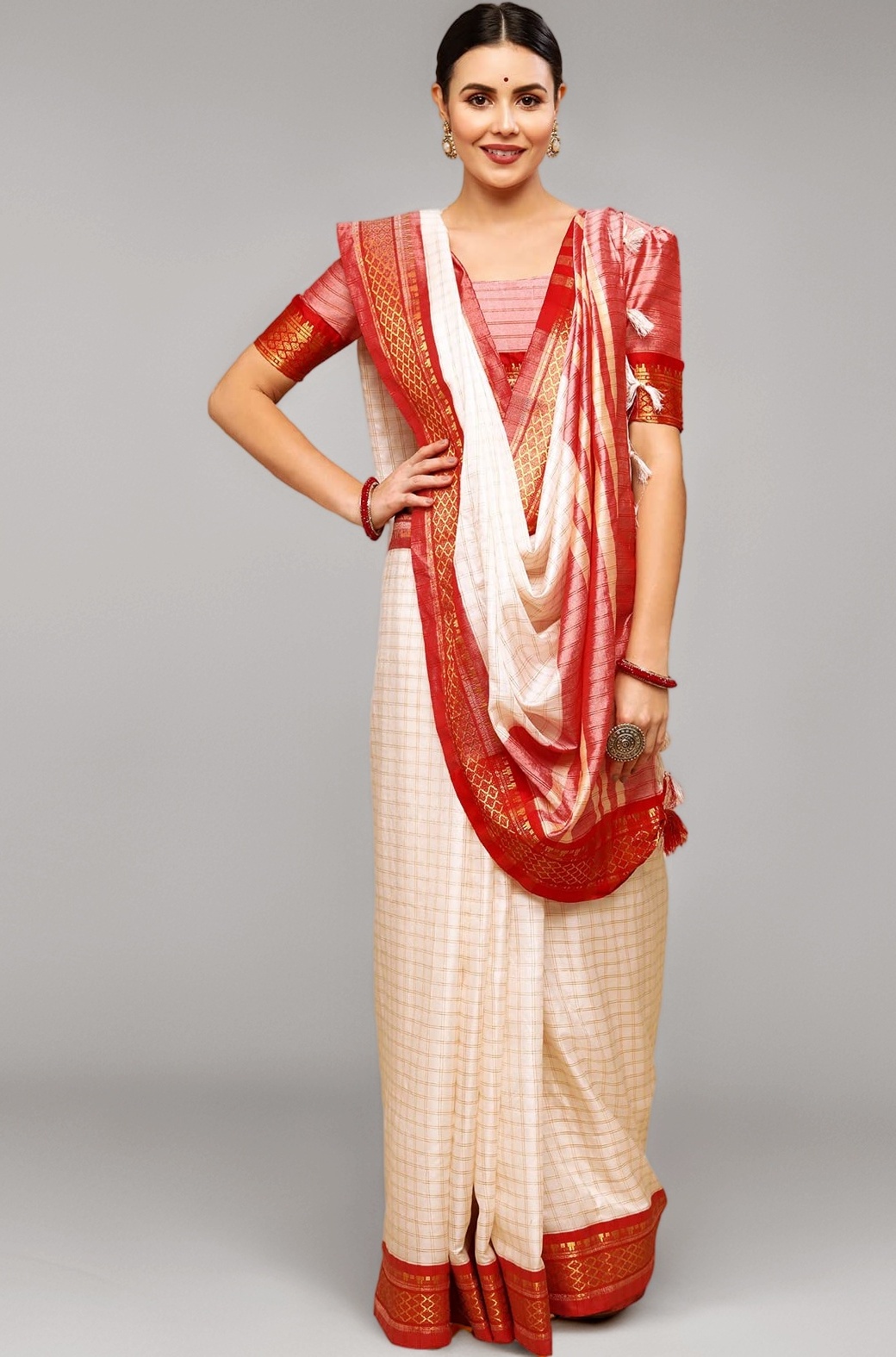 Satrani Women'S Poly Silk Woven Saree With Unstitched Blouse Piece