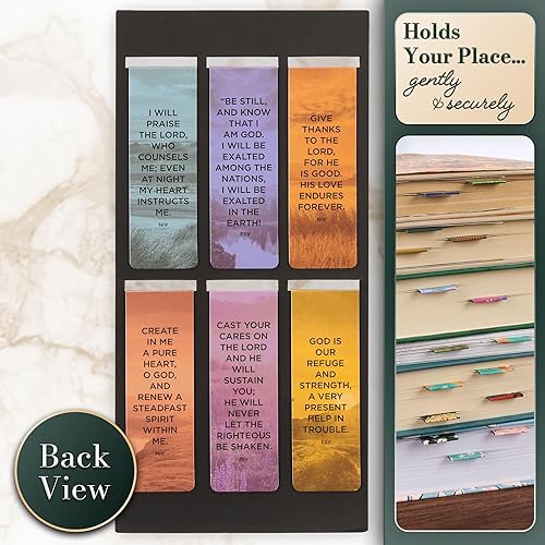 Miniatura 162 de Christian Art Gifts - Conjunto de marcapáginas magnéticos Lift Up Your Hands, 6 unidades Escénica #1