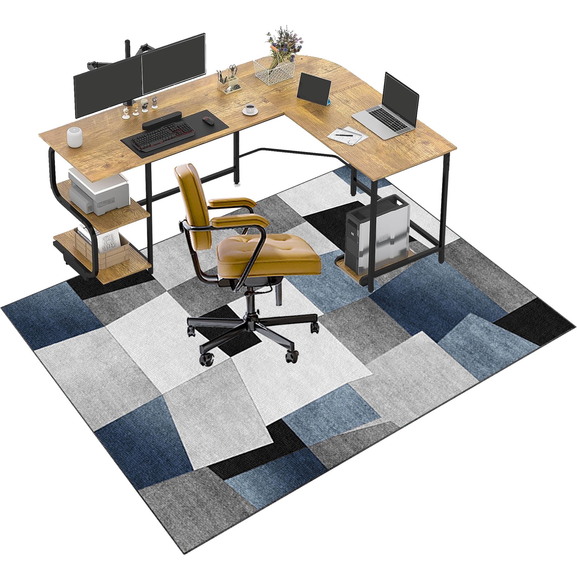 CCTSA 120 x 140 cm Heavy Duty Office Chair Mats for Carpeted and Hardwood Floor - Low Pile Desk Chair Mat - Carpet Protector Chair Mat for Home and Office - Floor Mat for Office Chair Anti-skidding
