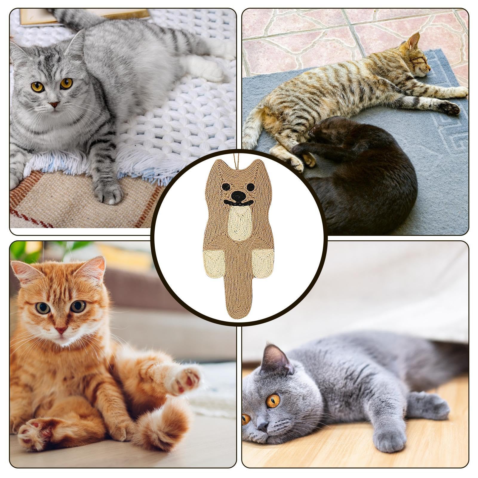 Tiragraffi Per Gatti 60x30 Cm Con Cuccia Integrata - In Sisal E Cartone, Multifunzione - Foto 9