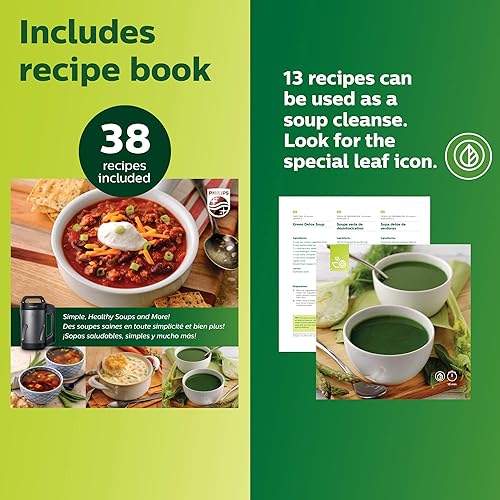 Miniatura 6 de Philips Kitchen HR2204/70 Viva Collection - Máquina para hacer sopas, 1.2 L/5 tazas, color negro y acero inoxidable