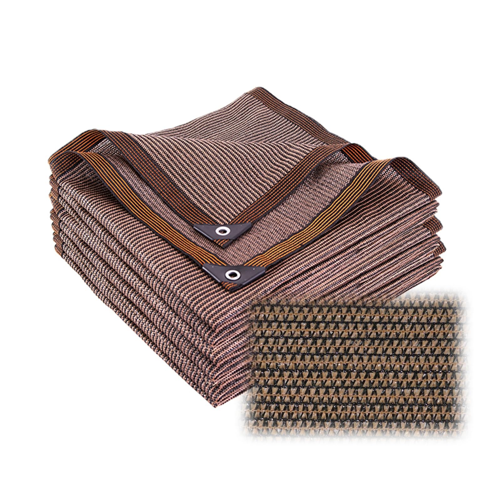 Privacy Screen Shade Cloth 90% Shading Cover 3.3X13FT 9.9X29.5FT 13X39.4FT 26X32.8FT Brown Sun Shade Net for Plants Cover, Greenhouse, Patio, Chicken Coop, Tomatoes (Color : Brown, Size : 8x8m/26x26