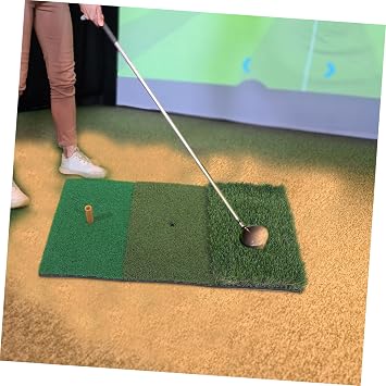 Abaodam Golf Hitting Mat Portable Turf Practice Pad with Tee Holder for All Skill Levels Nonslip Base Realistic Grass Surface Easy Setup