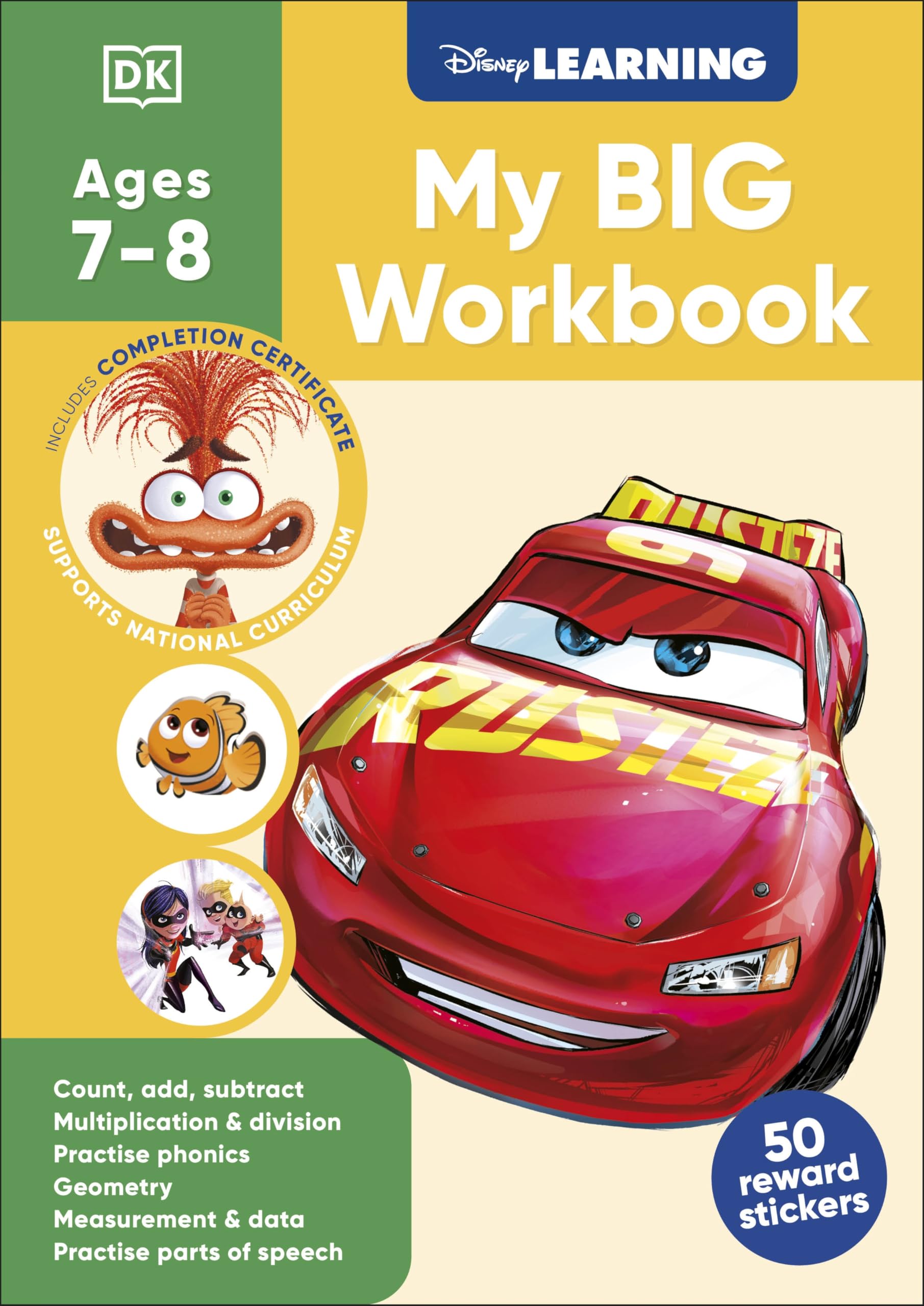 Disney Learning Big Workbook Ages 7-8 (Year 3): KS1 Maths & English Workbook for Kids, Aligned with National Curriculum