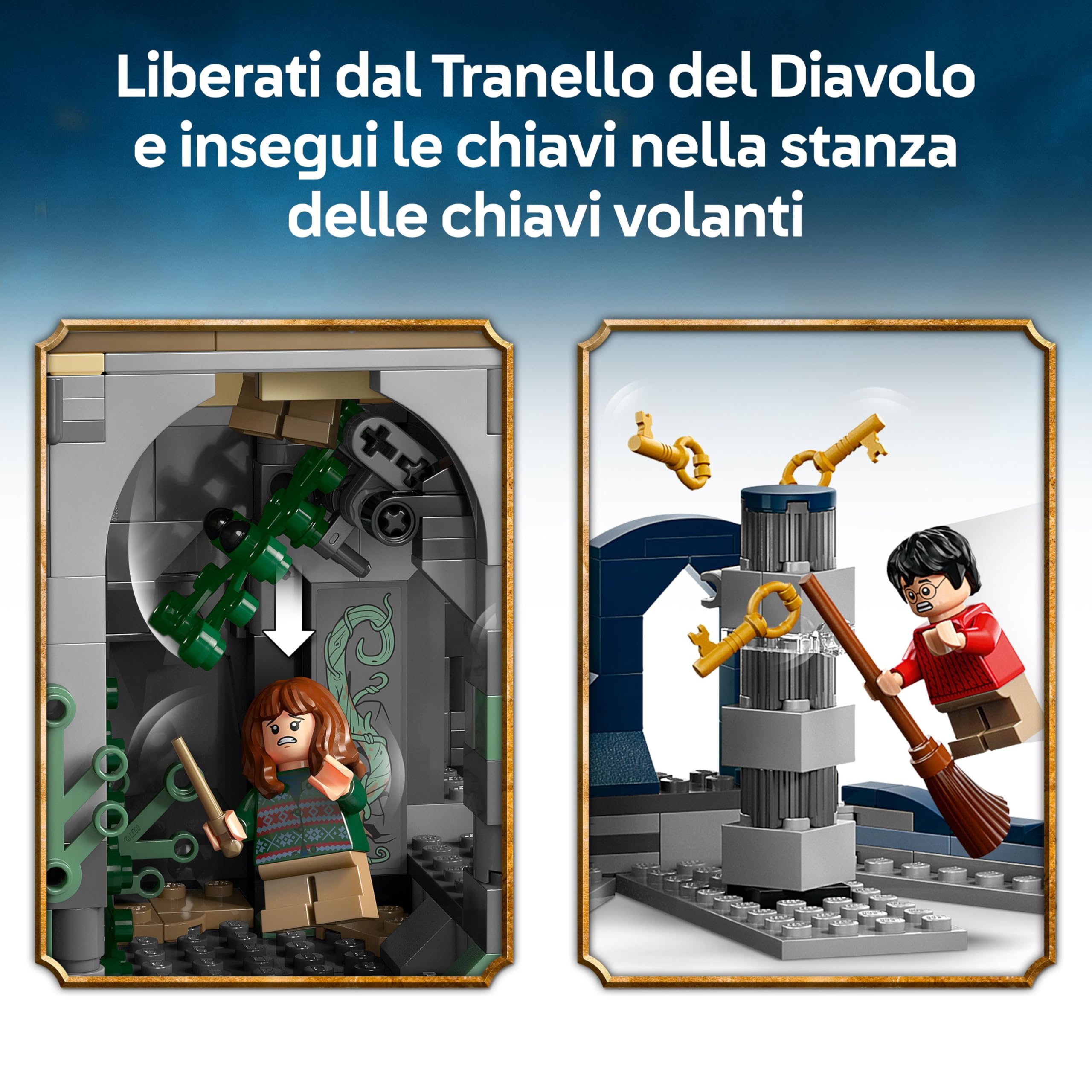LEGO Harry Potter Castello di Hogwarts: Torre della Grande Scalinata Principale - Giocattolo con Stanze Modulari (Chiavi Alate e Scacchi dei Maghi) con 12 Personaggi - Regalo per Bambini da 10+ 76454