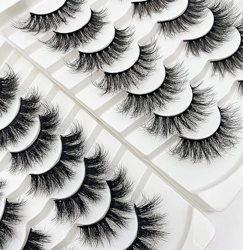 Miniatura 4 de Veleasha Pestañas de visón sintético, pestañas postizas de volumen esponjoso, hechas a mano, paquete múltiple (8D04+8D01)