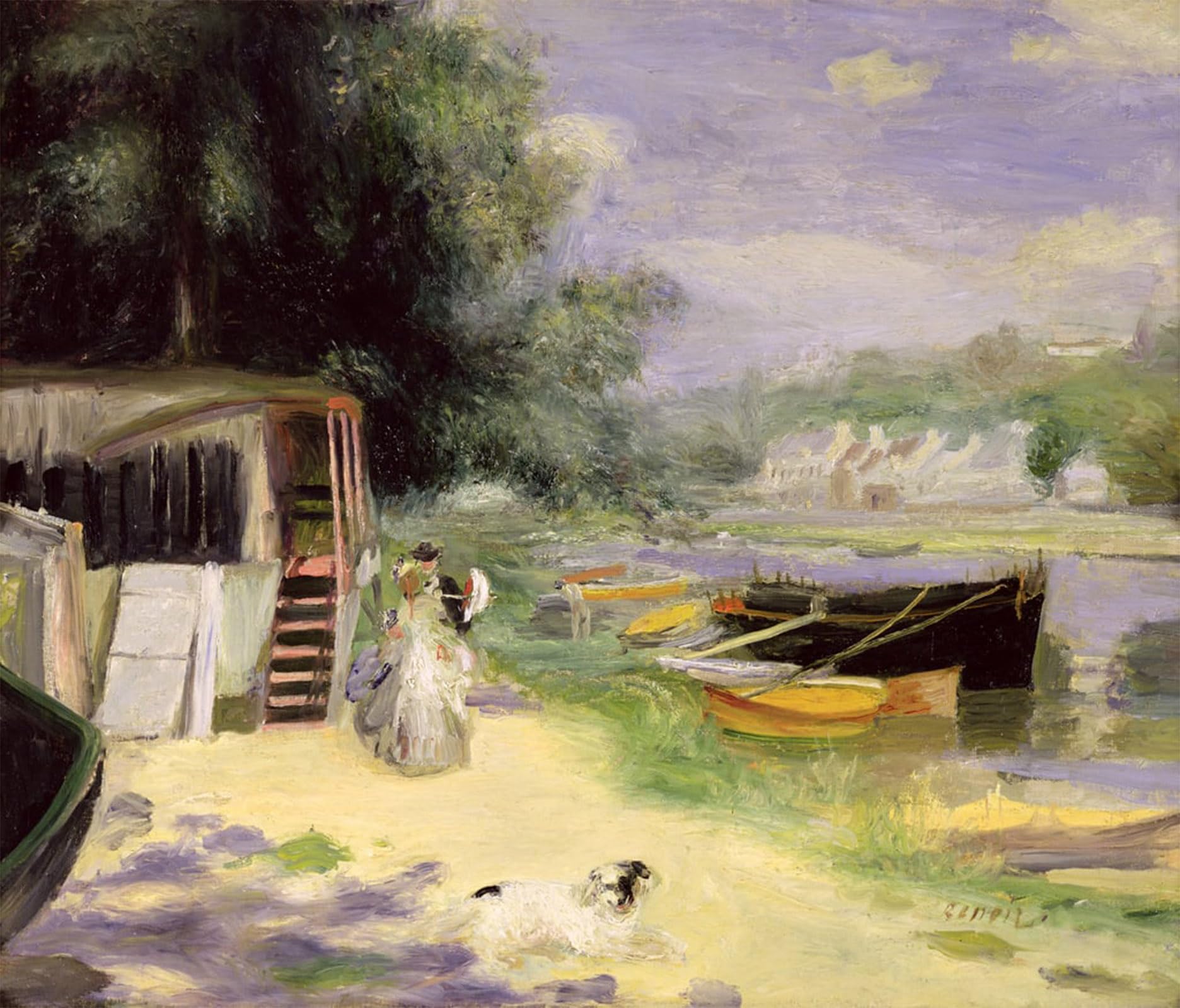 SERENDIPITP Vintage Picture Print on Canvas Wall Art Poster View of Bougival by Pierre Auguste Renoir Artwork Print Poster for Wall Decor 60x90cm