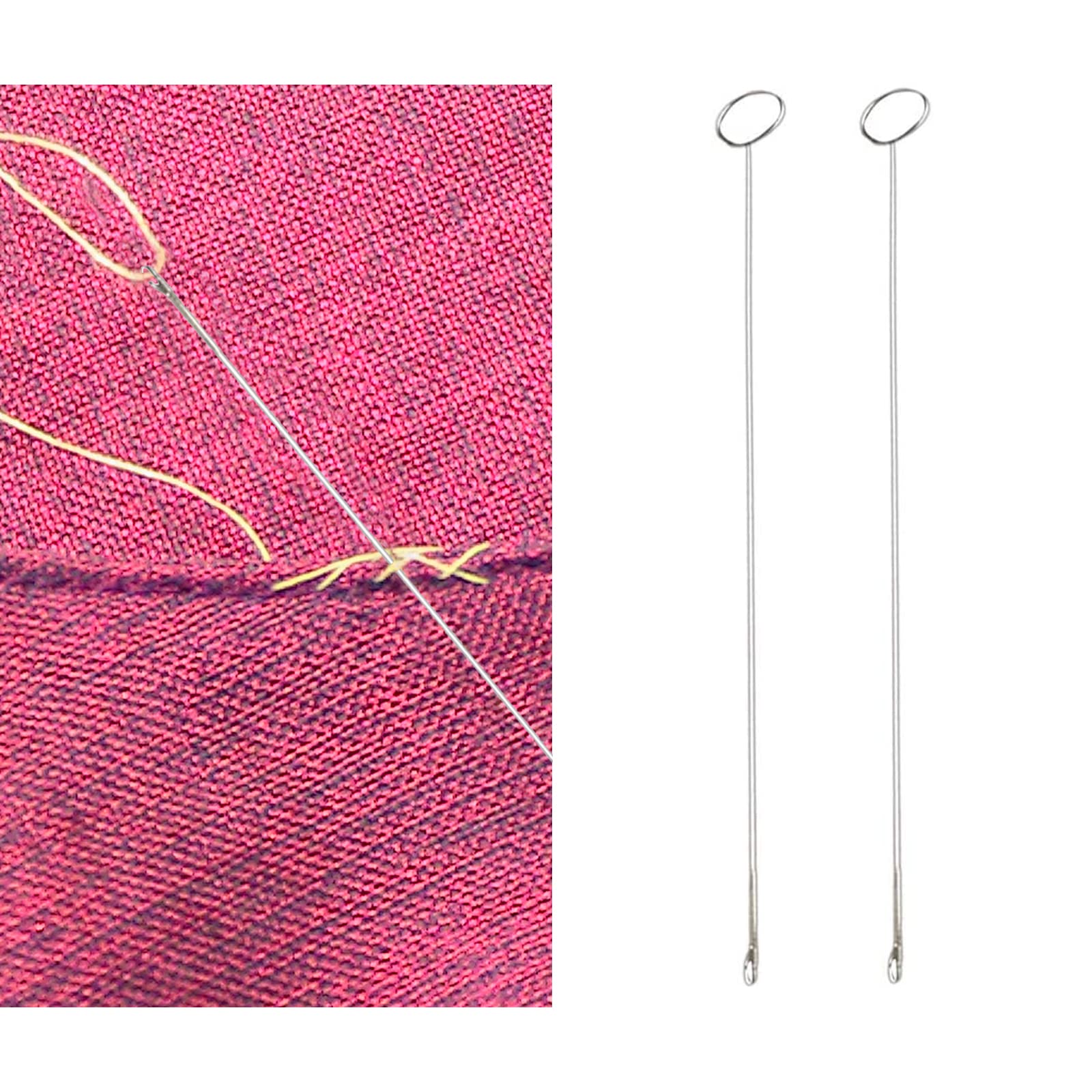 2 PCS Sewing Loop Turner Hook, Loop Turner Sewing Tool with Latch Tube Turner for Turning Fabric Tubes Straps Belts Strips for Handmade Sewing Tools DIY Knitting Accessories