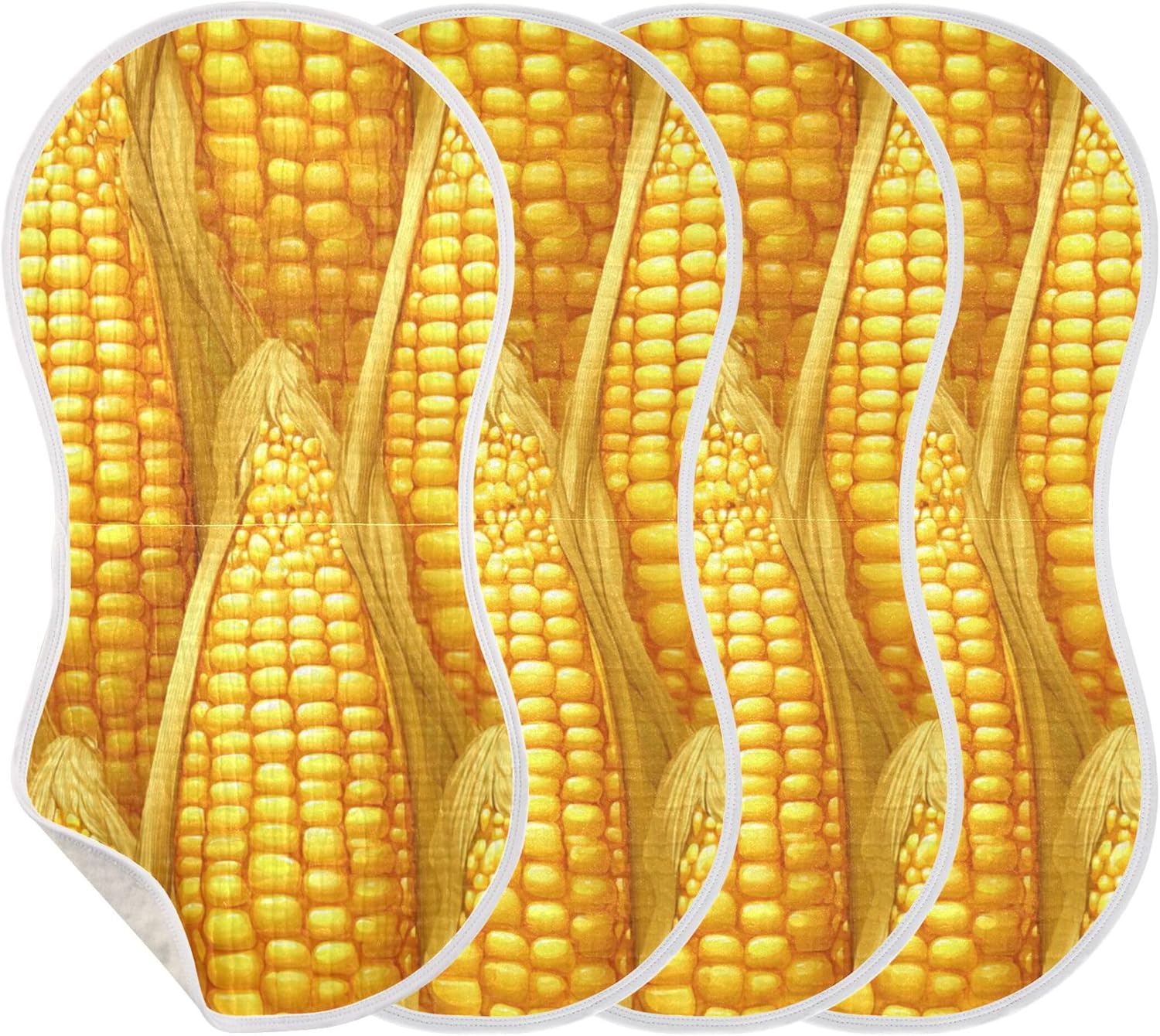 Cartoon Corn Yellow Burp Cloths Baby Boys Girls Absorbent Soft Cotton Burping Cloths Rags 4 Pack