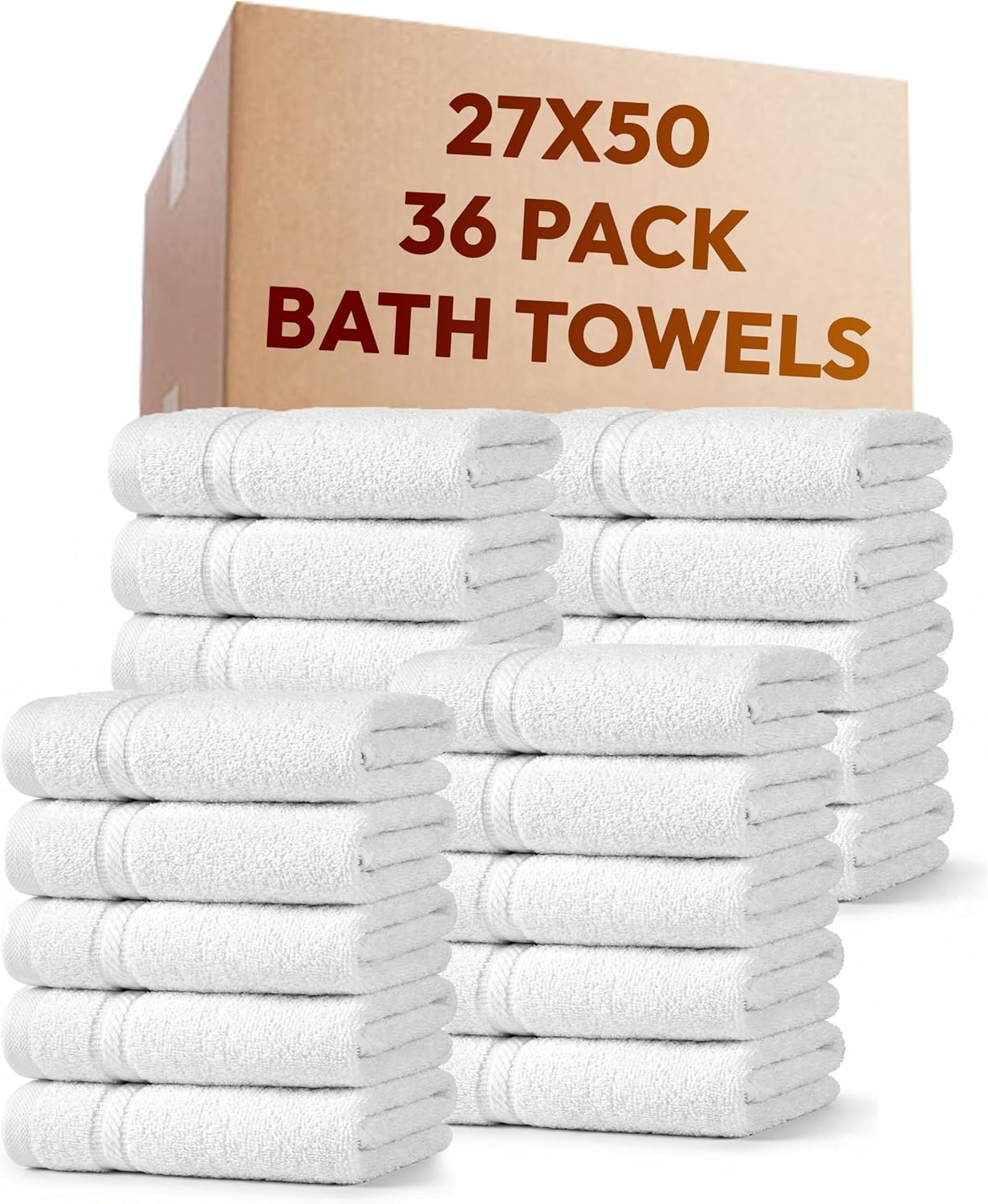 belem Luxury Bulk Bath Towels 24x50 – 60 Pack – 100% Cotton Ultra Soft & Plush, Highly Absorbent & Multipurpose Quick Drying Hotel Quality Towels for Hotels, Resorts, Pool, Gym, Spa & Salon