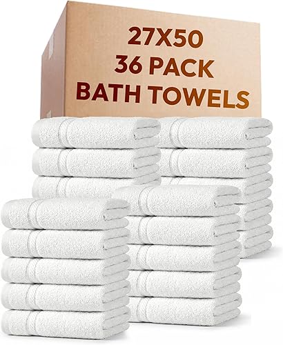 Miniatura 14 de belem Mikado - Toallas de baño de lujo a granel de 27 x 54 pulgadas, paquete de 36, 100% algodón, ultra suaves y afelpadas, altamente absorbentes