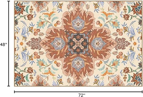 Miniatura 28 de Phantoscope Vintage Collection - Alfombra de área de 8 x 10 pies, alfombra grande para sala de estar, lavable, bohemio, antideslizante